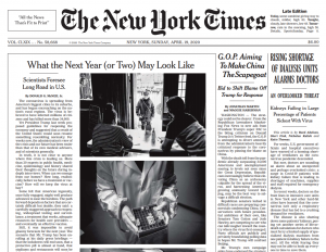 纽约时报 The New York Times 2020年4月19日 高清英语版 矢量PDF电子版 百度网盘下载-八点一刻