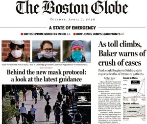 波士顿环球报（The Boston Globe）2020年4月7日 高清英文版 PDF电子版 百度网盘下载