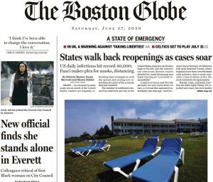 波士顿环球报（The Boston Globe）2020年6月27日 高清英文版 PDF电子版 百度网盘下载