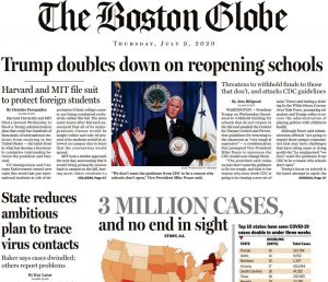 波士顿环球报（The Boston Globe）2020年7月9日 高清英文版 PDF电子版 百度网盘下载