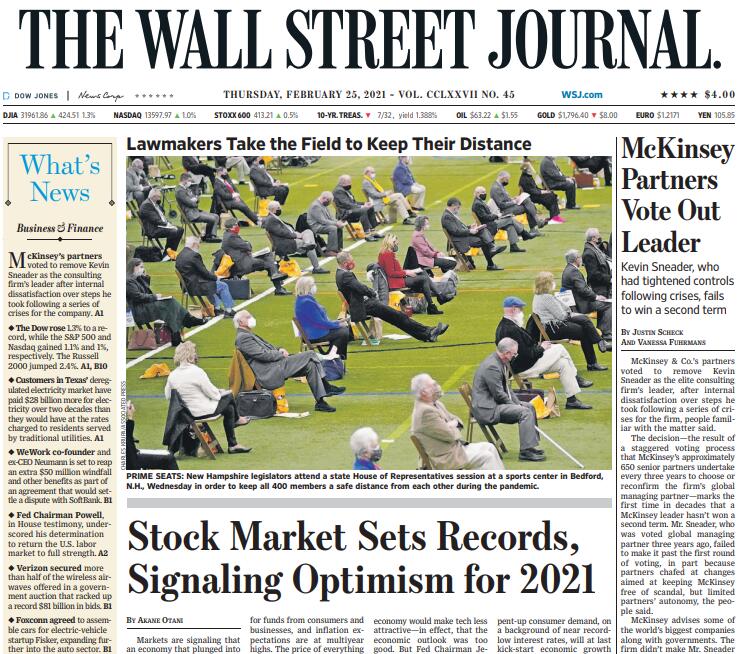 华尔街日报（ The Wall Street Journal） 2021年2月25日 高清英文版 PDF电子版 百度网盘下载-八点一刻
