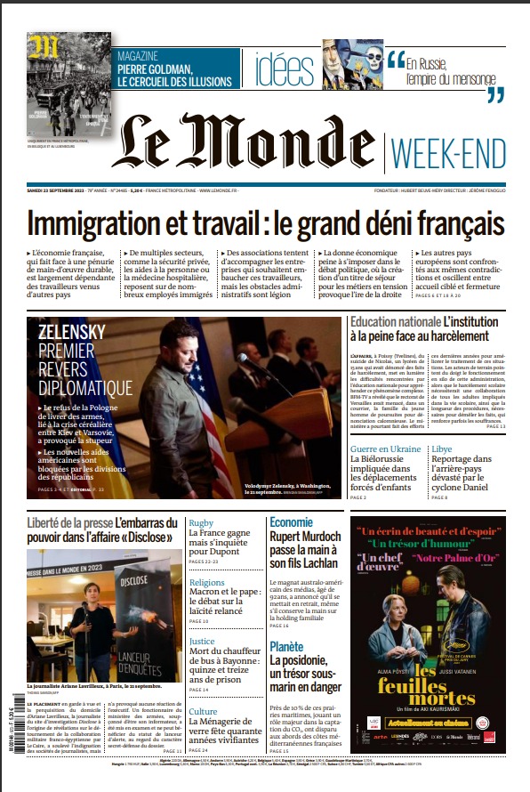 世界报 Le Monde-2023-09-23 高清版  PDF电子版  网盘下载